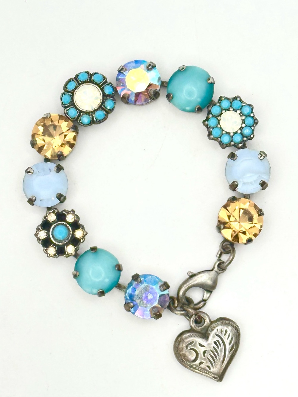 Mariana Mixed Crystal Cluster Charm Bracelet